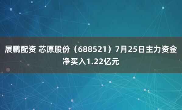 展鵬配资 芯原股份（688521）7月25日主力资金净买入1.22亿元